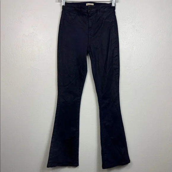 L’AGENCE Marty High Rise Flare Jeans Midnight Coated Size 25